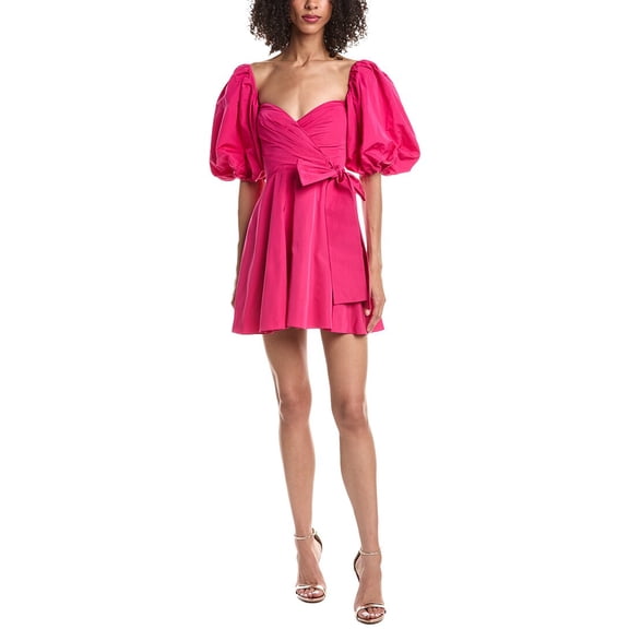 Valentino womens Silk-Blend Mini Dress, 36, Pink