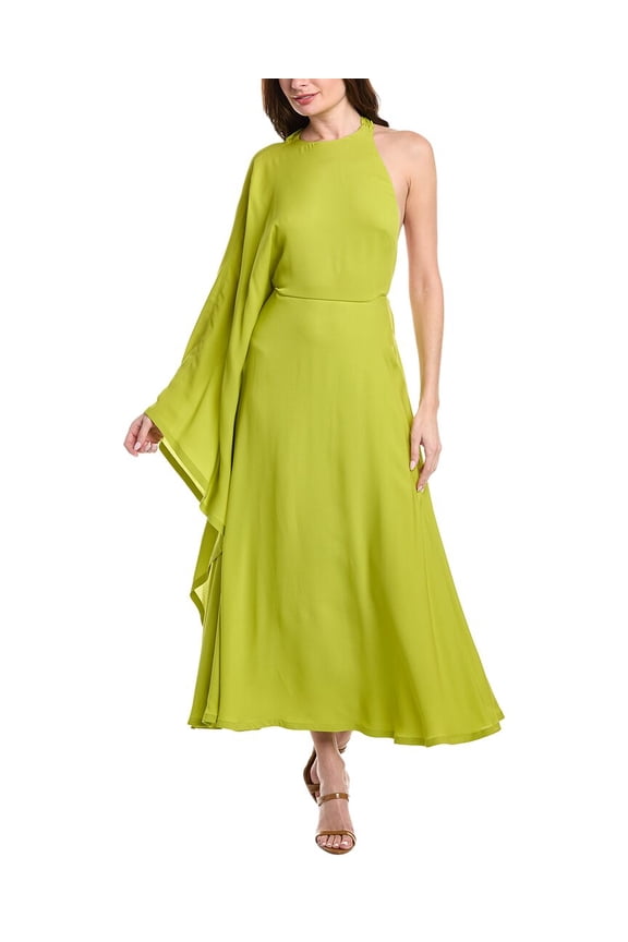 womens Silk Caftan Dress, 38, Green