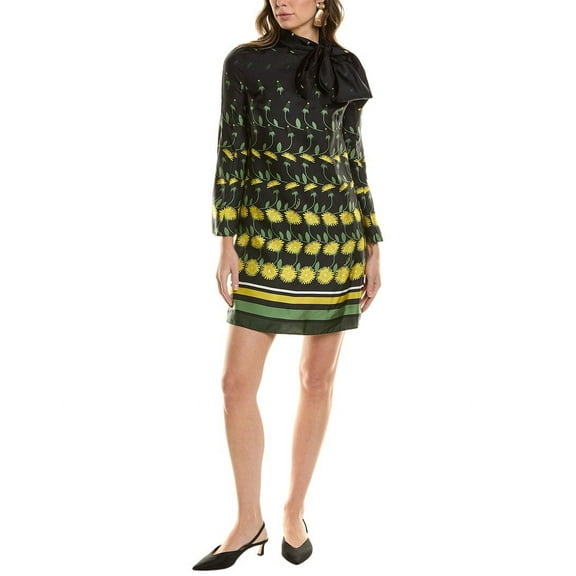 Valentino womens  Silk Shift Dress, 38, Black