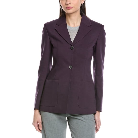 Valentino womens Wool & Silk-Blend Jacket, 40, Purple