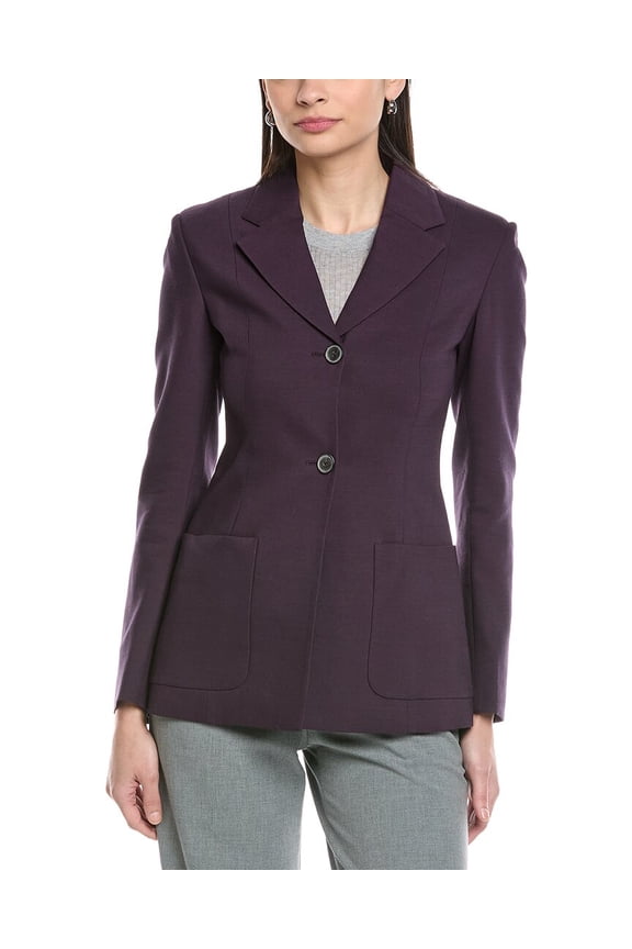 womens  Wool & Silk-Blend Jacket, 42, Purple