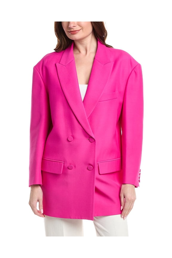 womens  Wool & Silk-Blend Over Jacket, 40, Pink