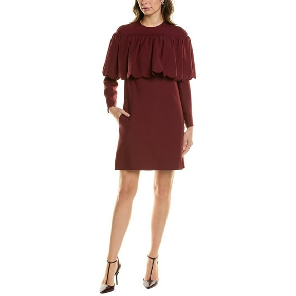 Valentino womens  Wool & Silk-Blend Shift Dress, 40, Red