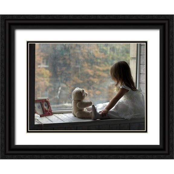 Valentyn, Kolesnyk 14x12 Black Ornate Wood Framed with Double Matting Museum Art Print Titled - Autumn