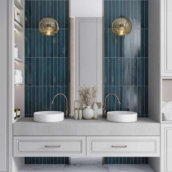 Valenza 2x16 Teal Green Ceramic Zellige Subway Wall Tile (10.76 sq ft/case) - 50 Pack