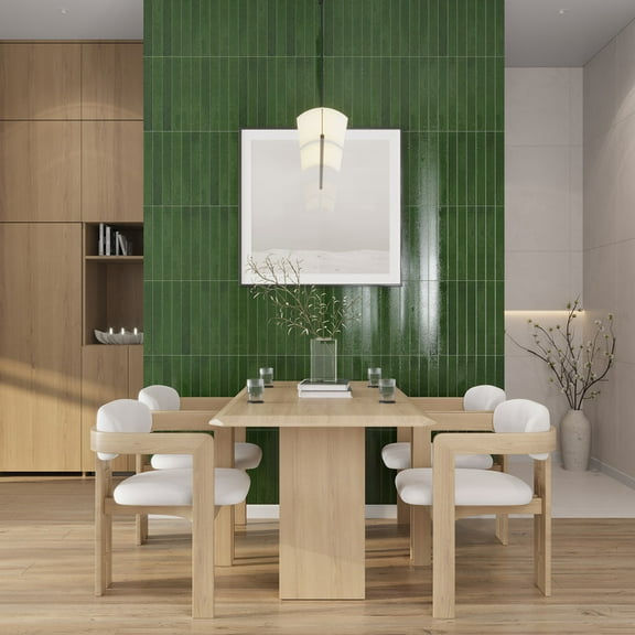 Valenza 2x16 Tropical Green Ceramic Zellige Subway Wall Tile (10.76 sq ft/case) - 50 Pack