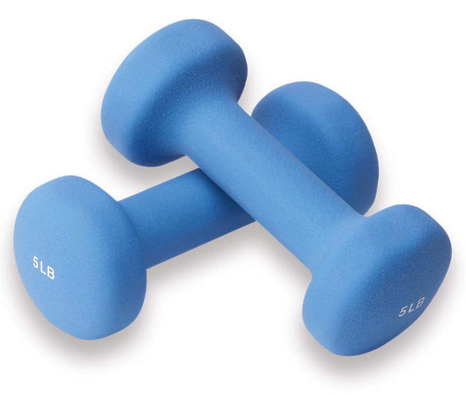 Valeo 5Pound Pair Neoprene Blue Hand Weight Dumbbells For Fitness Training , Dumbbell Set