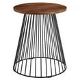 thumbnail image 1 of Valeo Round Wood and Metal Side Table in Walnut, 1 of 9