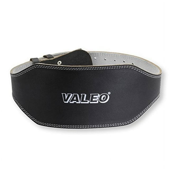 Valeo VRL6 6-Inch Padded Leather Lifting Belt For Men And Women With Back Support for Weightlifting And Suede Lined Foam Lumbar Pad