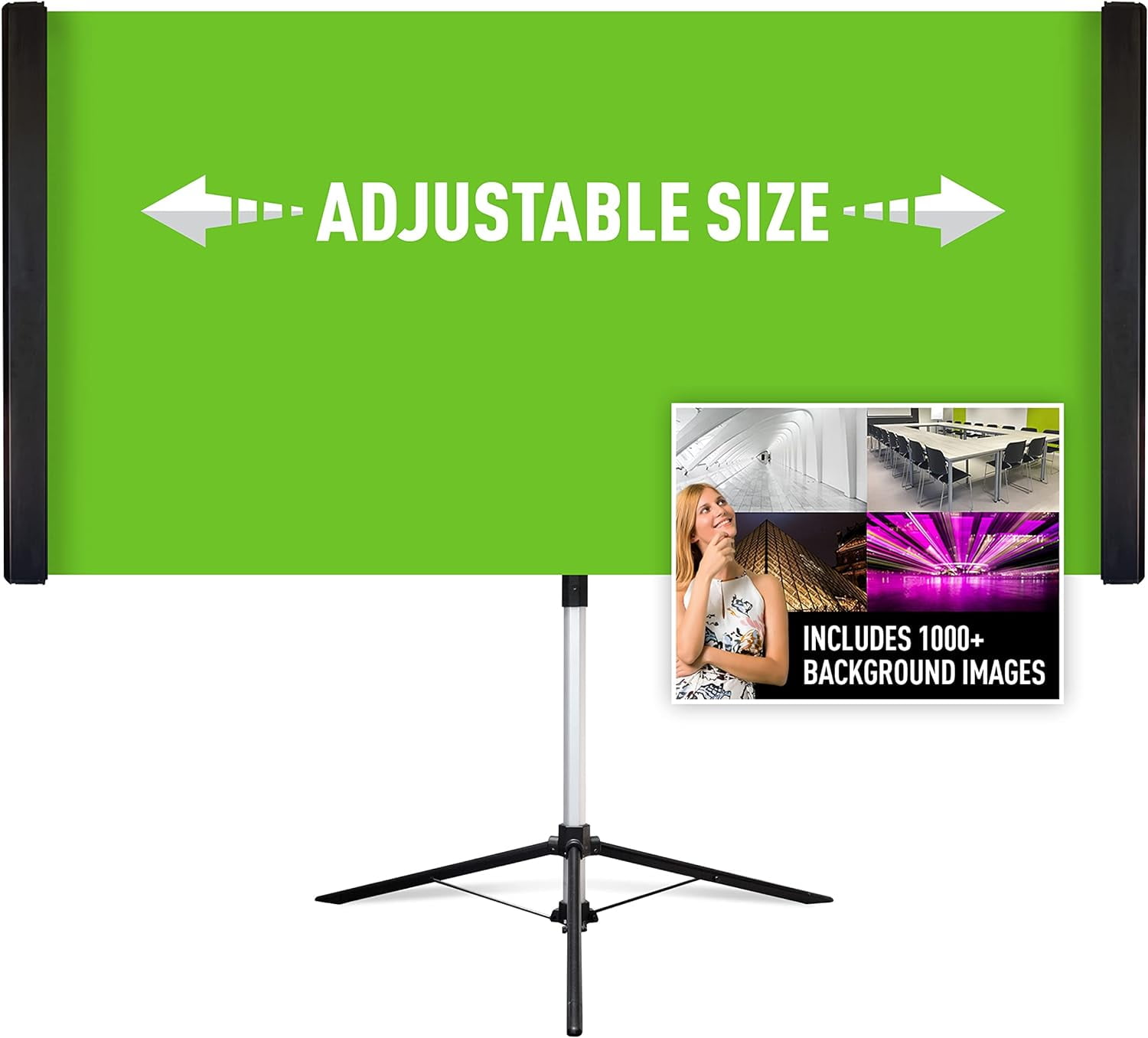 Valera Performer 85 inch Portable Green Screen & Stand, Expandable Wide