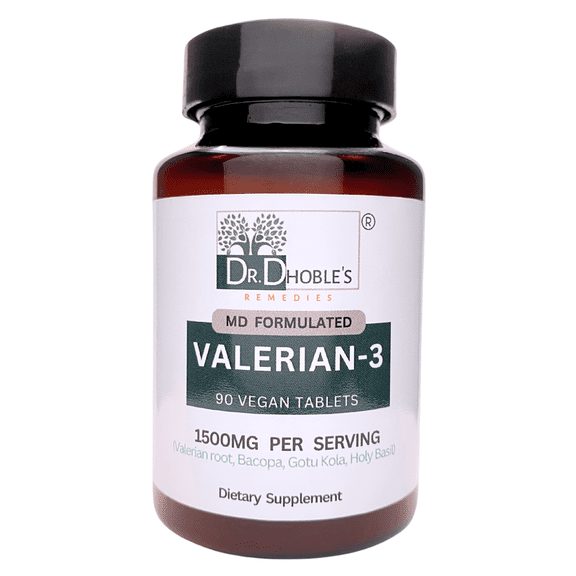 Valerian-3 - Valerian Root + 3 Herbs For Sleep, Natural Sleep Aid, MD Formulated, 90Ct