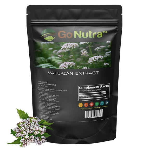 Valerian Root Extract Powder 10:1 Extract 8 oz. | Herbal Supplement | Go Nutra