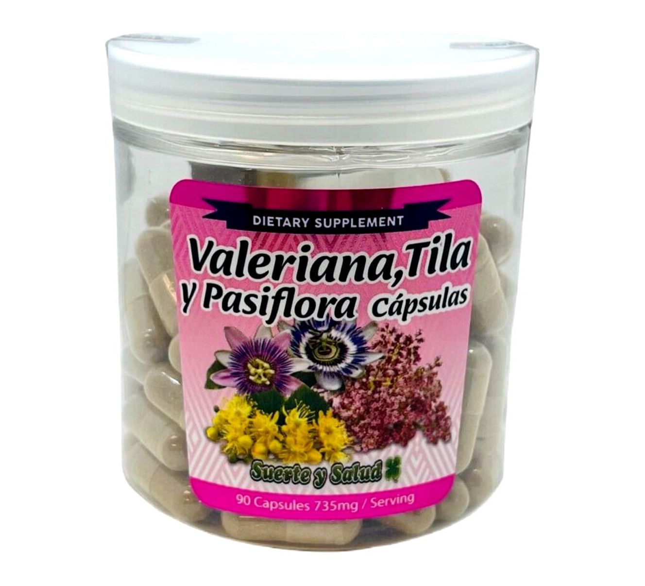 Valeriana, Tila Y Pasiflora 90 Capsulas 735mg 100% Natural - image 1 of 1