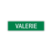 Valerie Girls Children Name Letter Printed Indoor Outdoor Unique Wall Novelty Plaque Decoration Label Aluminum Metal Sign 4"x13.5"