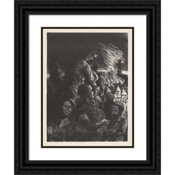 Valerie Maynard 15x18 Black Ornate Wood Framed Double Matted Museum Art Print Titled - Strange Fruit (1960)