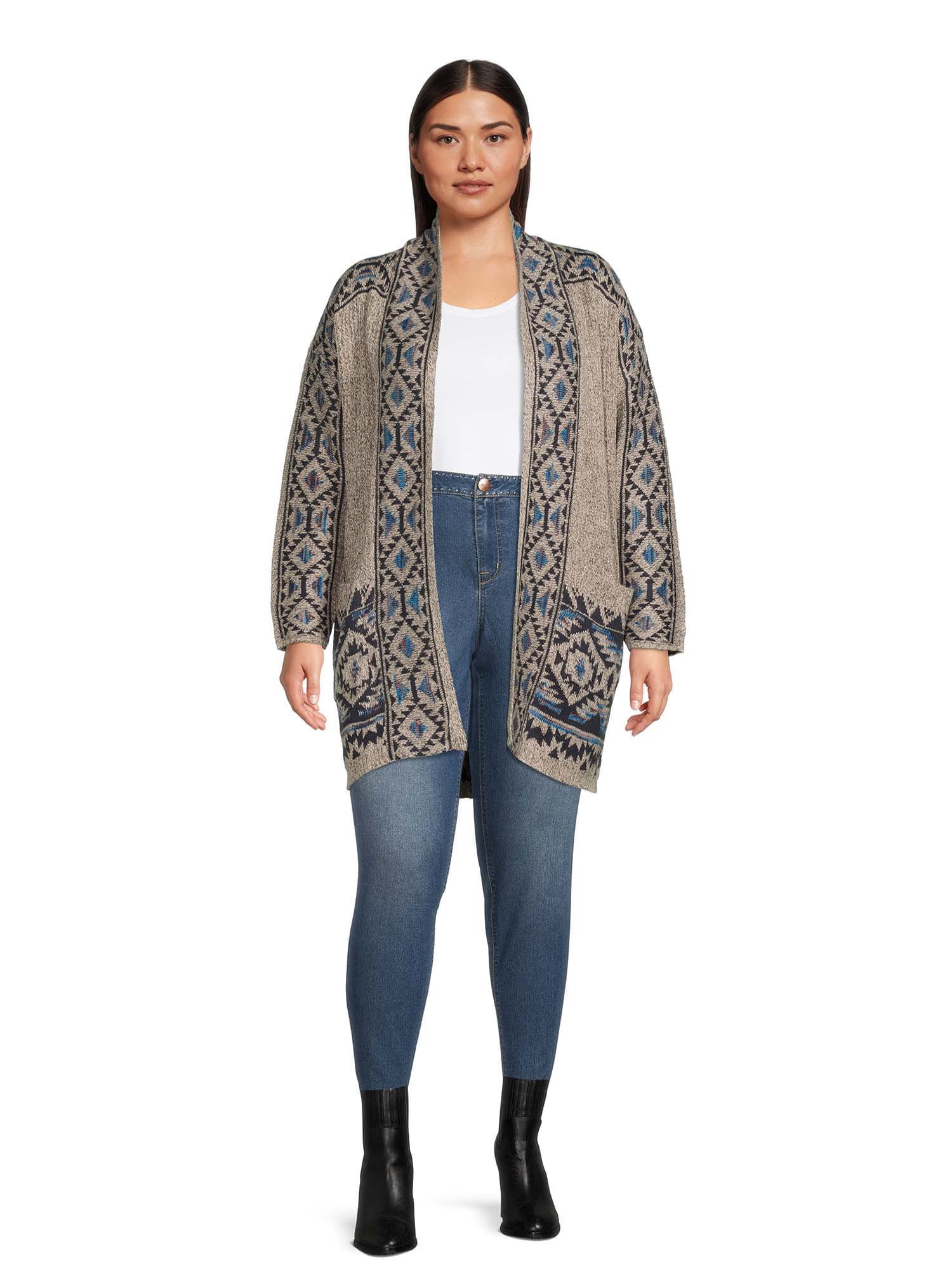 Valerie Stevens Long Sleeve Open Front Duster (Women's Plus)