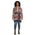 thumbnail image 1 of Valerie Stevens Women's Plus Size Open Front Fringe Cardigan, Midweight, 1 of 5