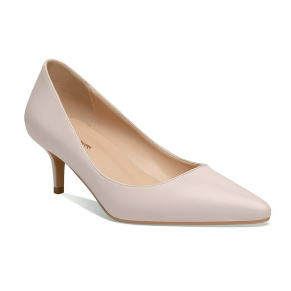 Valerie - Women's Elegant, Stylish and Comfortable Pointed Toe Kitten Heel Pumps with 2.5" Stiletto Heels in vegan leather. Handmade to perfection. Size 13