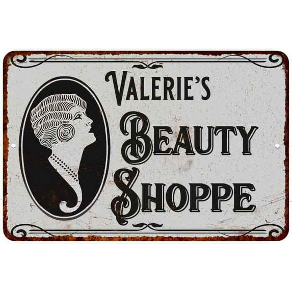 Valerie's Beauty Shoppe Chic Sign Vintage Décor 12x18 Metal Sign 112180021152