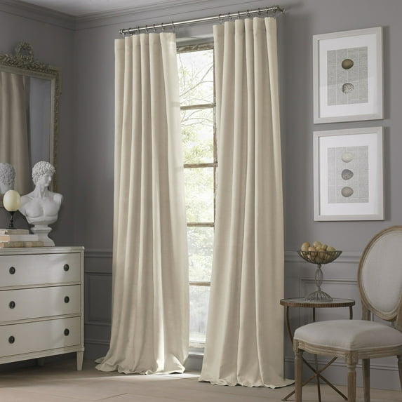 Valeron Estate Cotton Linen 120-Inch Window Curtain Panel in Sand