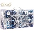Valery Madelyn 100ct Christmas Tree Ornaments, Silver and Blue