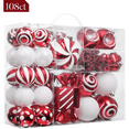 thumbnail image 1 of Valery Madelyn 108ct Sweet Candy Christmas Ornaments Set, Red White Shatterproof Ornaments for Holiday Party Decor, 1 of 9