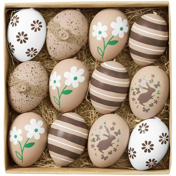 Valery Madelyn 12ct Easter Egg Decorations Tree Ornaments for Home Spring Holiday Decor