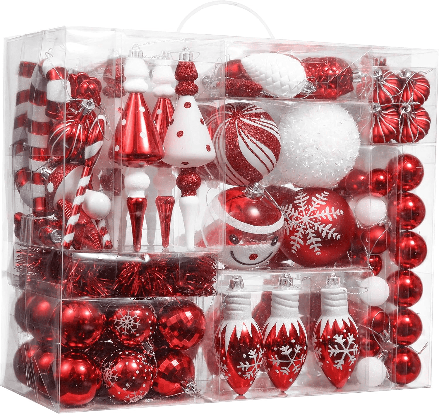 Valery Madelyn Boules De Noël Traditionnelles Incassables En Or Rouge Et Vert 35 Carats 70 Mm