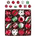 thumbnail image 1 of Valery Madelyn 16ct 3.14" Sweet Candy Christmas Ball Ornaments, Red Green White Shatterproof Ornaments for Xmas Party Decor, 1 of 10
