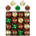 thumbnail image 1 of Valery Madelyn 16ct 3.15" Christmas Ornaments, Red Green Gold Christmas Balls Ornaments for Party Decor, 1 of 7