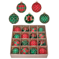 thumbnail image 1 of Valery Madelyn 16ct 3.15" Christmas Ball Ornaments, Red Green Gold Shatterproof Ornaments for Xmas Party Decor, 1 of 8