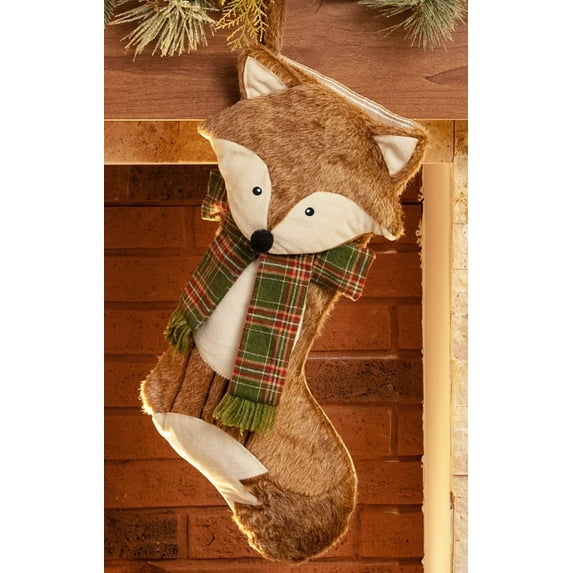 Valery Madelyn 21" Christmas Stockings, Fox Christmas Hanging Stockings for Fireplace Stairs Christmas Tree Decor
