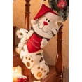 thumbnail image 1 of Valery Madelyn 21 inches Christmas Stockings, Soft Plush Cat Christmas Hanging Stockings with Santa Hat and Heart for Fireplace Family Holiday Christmas Party Decoration, 1 of 7