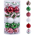 thumbnail image 1 of Valery Madelyn 30ct 2.36 inches Christmas Ornaments Red Green White Hanging Ball Ornaments Shatterproof Christmas Tree Ornaments for Xmas Party Decor, 1 of 10