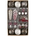 thumbnail image 1 of Valery Madelyn 60ct Christmas Shatterproof Ornaments Rustic Red White Copper Hanging Decorations for Home, Christmas Ornaments with Leaves and Acorns for Celebration Party Gift, 1 of 9