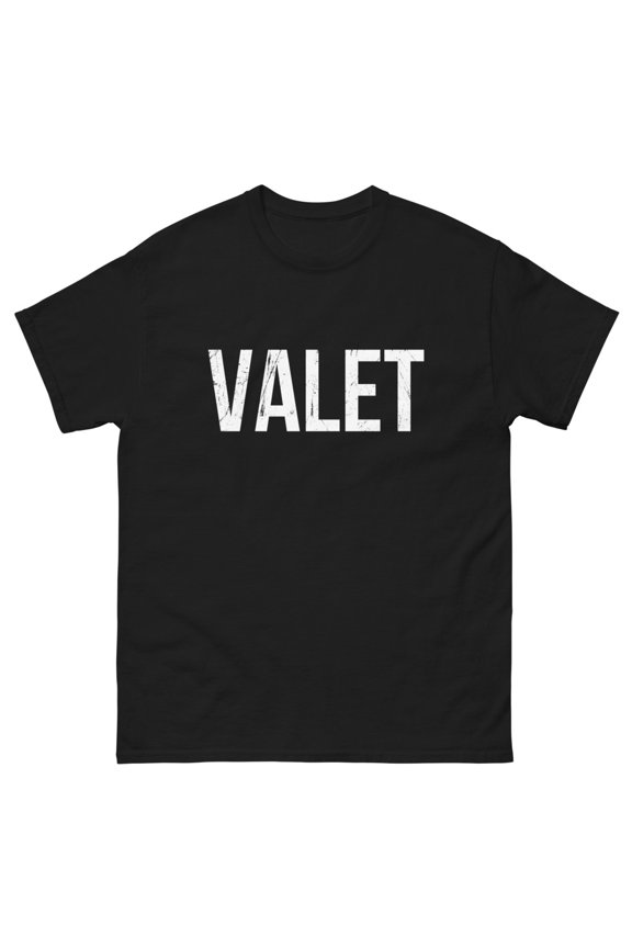 Valet Front Logo Valet Parking Car Park Attendants Private Party Tee T-Shirt (Black, S)