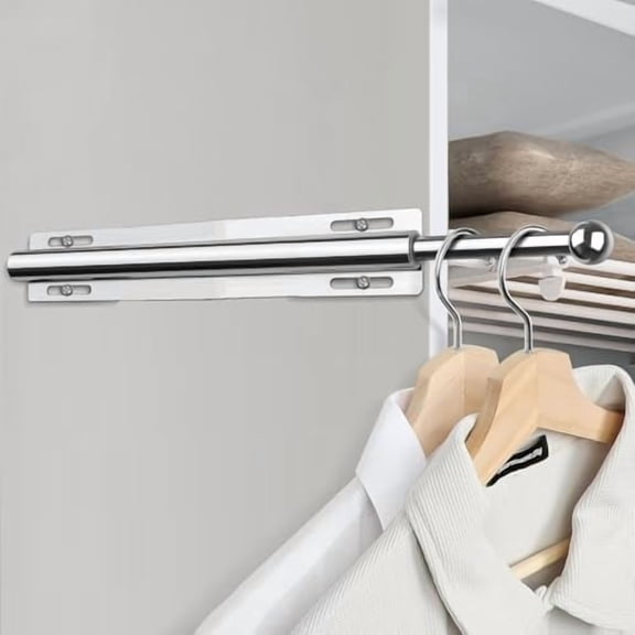 Valet Rod For Closet Pull Out, 12 Inch Valet Rod, Stainless Steel Closet Rods For Planning Daily Outfits, Freshly Ironed Clothes, Closet Organization