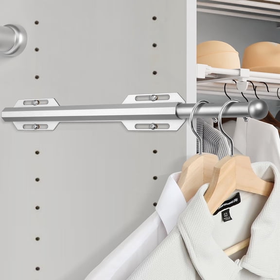 Valet Rod For Closet Pull Out, Heavy Duty Adjustable Valet Rod For Closet, Laundry Room, Bedroom, Bathroom (Silver)