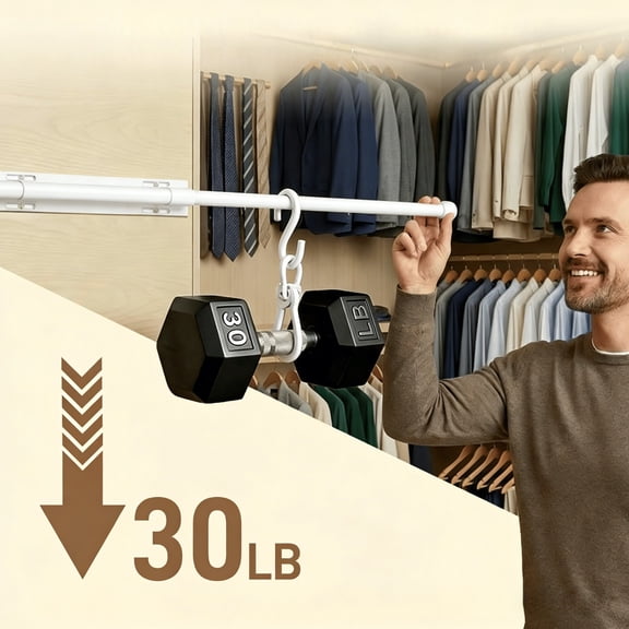 Valet Rod Wall Mounted Extendable Sliding Out Closet Organizer Hanger Pole