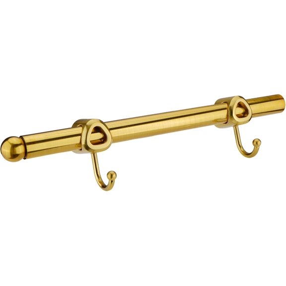 Valet Rod for Closet Pull Out with Hooks, Easy To Install (Brushed Gold, 12 Inch)