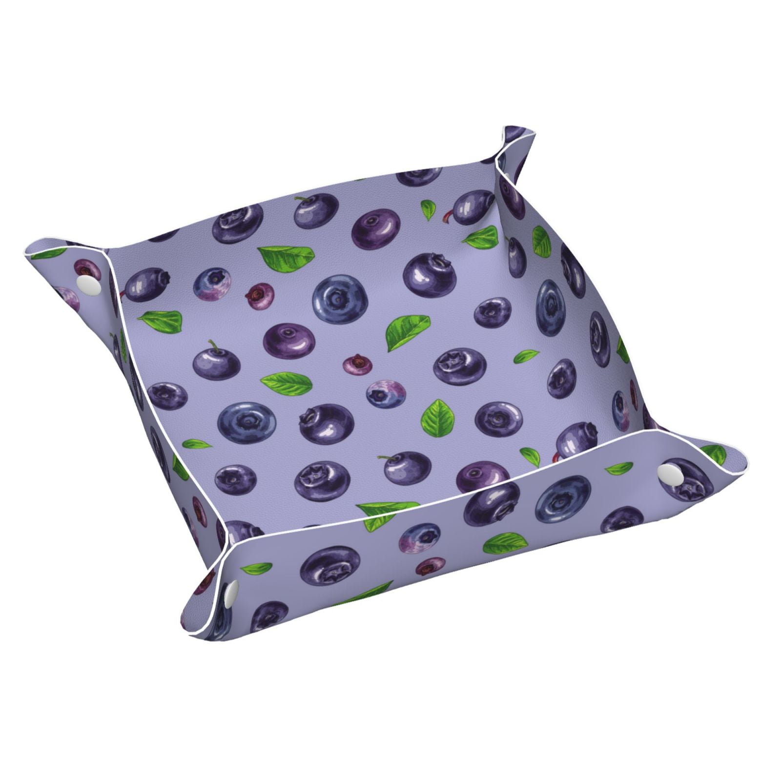 Valet Tray, Blueberry Print funny Faux Leather Desk Tray Vanity Tray ...