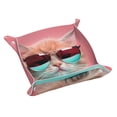thumbnail image 1 of Valet Tray, Cool Cat Pink Sunglasses Faux Leather Desk Tray Vanity Tray Night Stand Organizer Catch All Tray Key Bowl for Entryway Table, Elegant Valet Tray Storage for Men Women, 1 of 7
