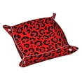 thumbnail image 1 of Valet Tray, Leopard red print Faux Leather Desk Tray Vanity Tray Night Stand Organizer Catch All Tray Key Bowl for Entryway Table, Elegant Valet Tray Storage for Men Women, 1 of 7