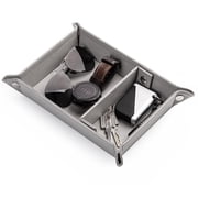 Valet Tray for Men Leather Tray Organizer with Partition, PU Tray for Key, Watch & Practical Storage Tray for Table or Nightstand