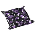 thumbnail image 1 of Valet Tray, purple halloween skull spiderweb Faux Leather Desk Tray Vanity Tray Night Stand Organizer Catch All Tray Key Bowl for Entryway Table, Elegant Valet Tray Storage for Men Women, 1 of 7