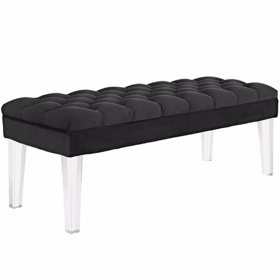 Modway Valet Performance Velvet Bench in Black