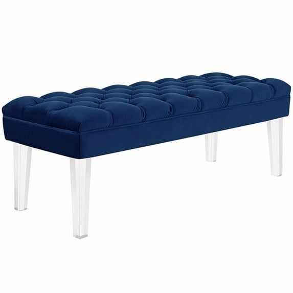 Modway Valet Performance Velvet Bench in Navy