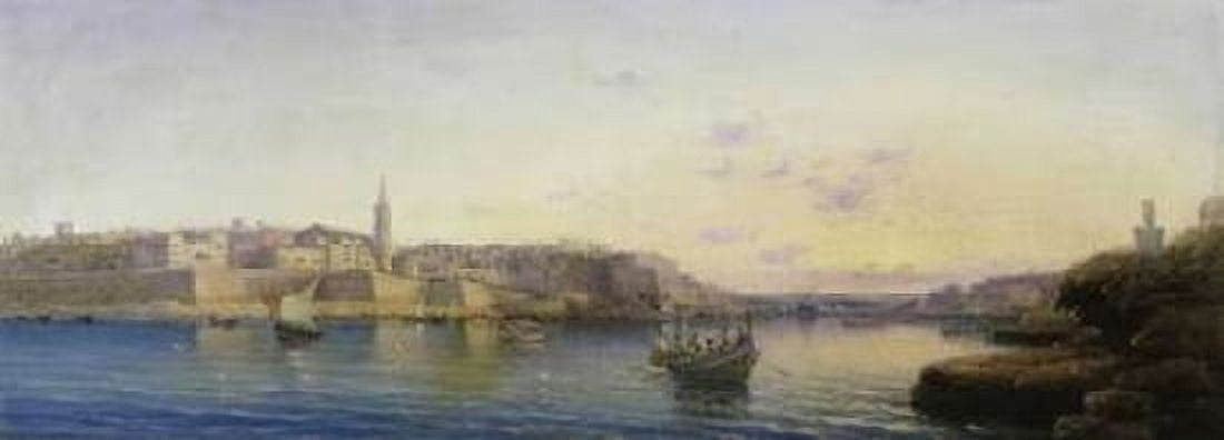 Valetta Harbour Malta and Medina Malta Canvas Art - Luigi Galea (24 x 48)
