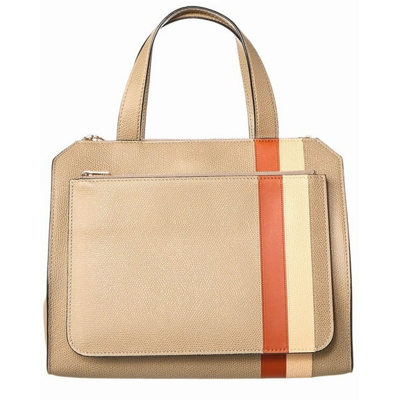 Valextra Passepartout Medium Leather Tote, Brown