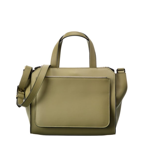 Valextra Passepartout Medium Leather Tote, Green